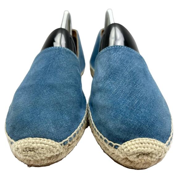 JIMMY CHOO Dreya Denim Leather D'Orsay Espadrille Flats EU 40 US 10 Blue Shoes - Picture 3 of 11